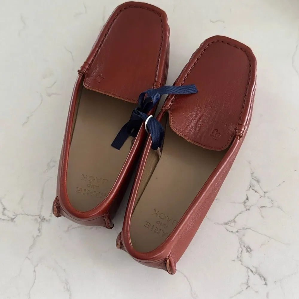 Janie and Jack Leather Driving Shoe in Brown Size 4K